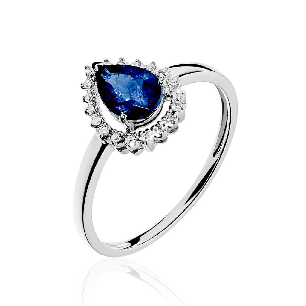 Bague Nola Or Blanc Saphir Et Diamant - Bagues solitaires Femme | Histoire d’Or