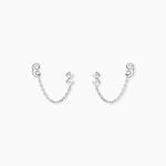 Boucles D'Oreilles Pendantes Ma&euml;l Argent Blanc Oxyde De Zirconium - Boucles d'oreilles fantaisie Femme | Histoire d&rsquo;Or