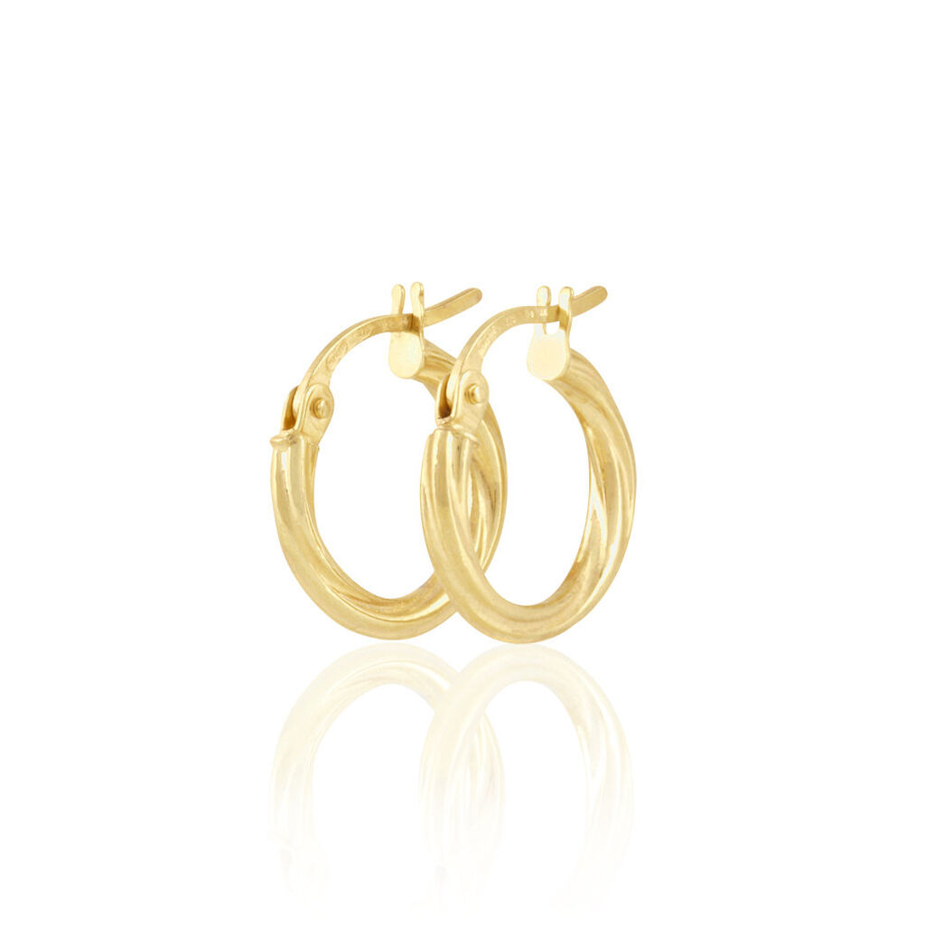 Créoles Youri Or Jaune - Boucles d'oreilles créoles Femme | Histoire d’Or