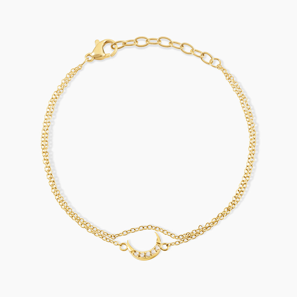 Bracelet Acier Dor&eacute; Oxyde De Zirconium - Bracelets Femme | Histoire d&rsquo;Or