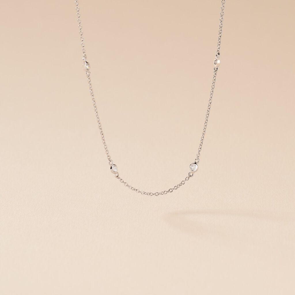 Collier Vashti Argent Blanc Oxyde De Zirconium - Colliers fantaisie Femme | Histoire d&rsquo;Or