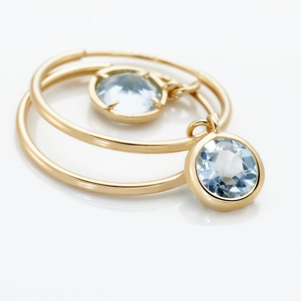 Créoles Or Jaune Topaze Azur - Boucles d'oreilles créoles Femme | Histoire d’Or