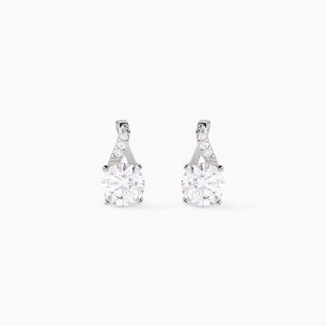 Boucles D'oreilles Pendantes Idylla Argent Blanc Oxyde De Zirconium - Boucles d'oreilles fantaisie Femme | Histoire d&rsquo;Or