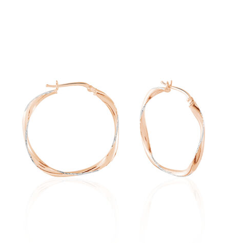 Créoles Argent Rose Alieno - Boucles d'oreilles créoles Femme | Histoire d’Or
