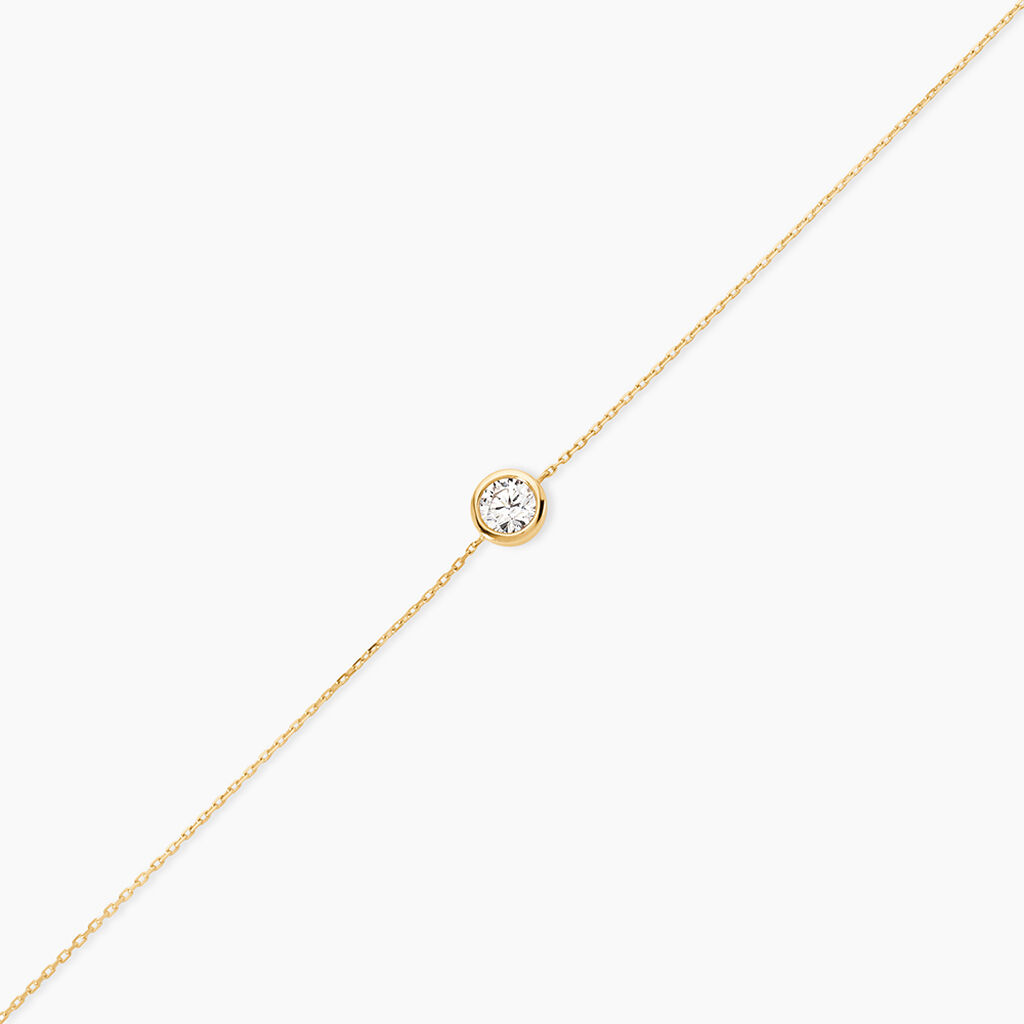 Bracelet Columbine Or Jaune Oxyde De Zirconium Blanc - Bracelets Femme | Histoire d&rsquo;Or