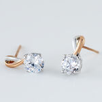 Boucles D'oreilles Pendantes Micheline Or Bicolore Oxyde De Zirconium - Boucles d'oreilles pendantes Femme | Histoire d&rsquo;Or