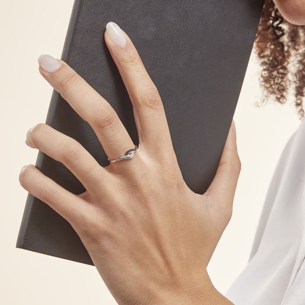 Bague Sculptural Or Blanc Diamant - Bagues avec pierre Femme | Histoire d’Or
