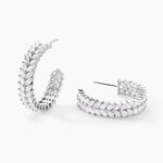 Cr&eacute;oles Jovan Argent Blanc Oxyde De Zirconium - Boucles d'oreilles cr&eacute;oles Femme | Histoire d&rsquo;Or
