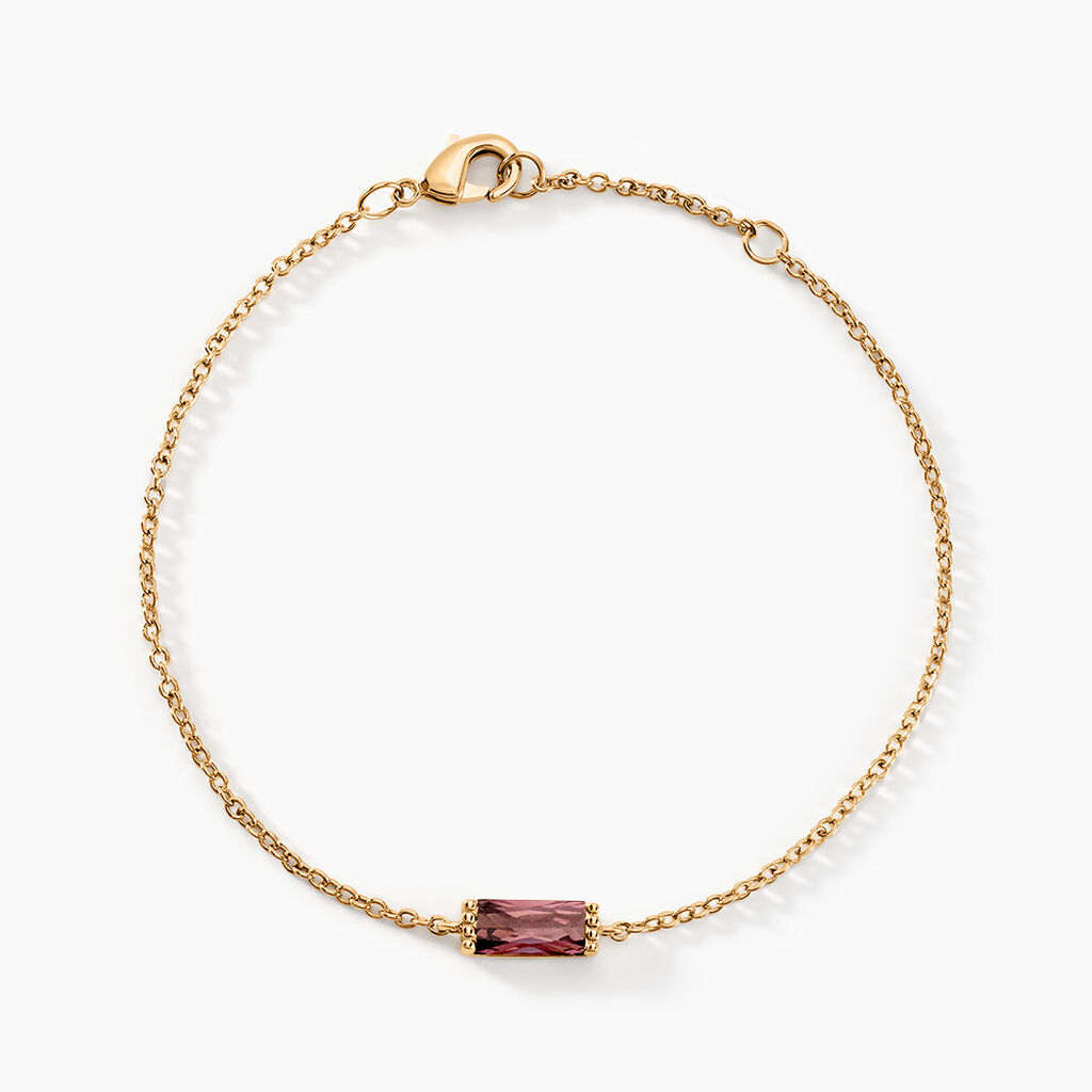 Bracelet Luccia Plaqu&eacute; Or Dor&eacute; Pierre D'imitation - Bracelets Femme | Histoire d&rsquo;Or