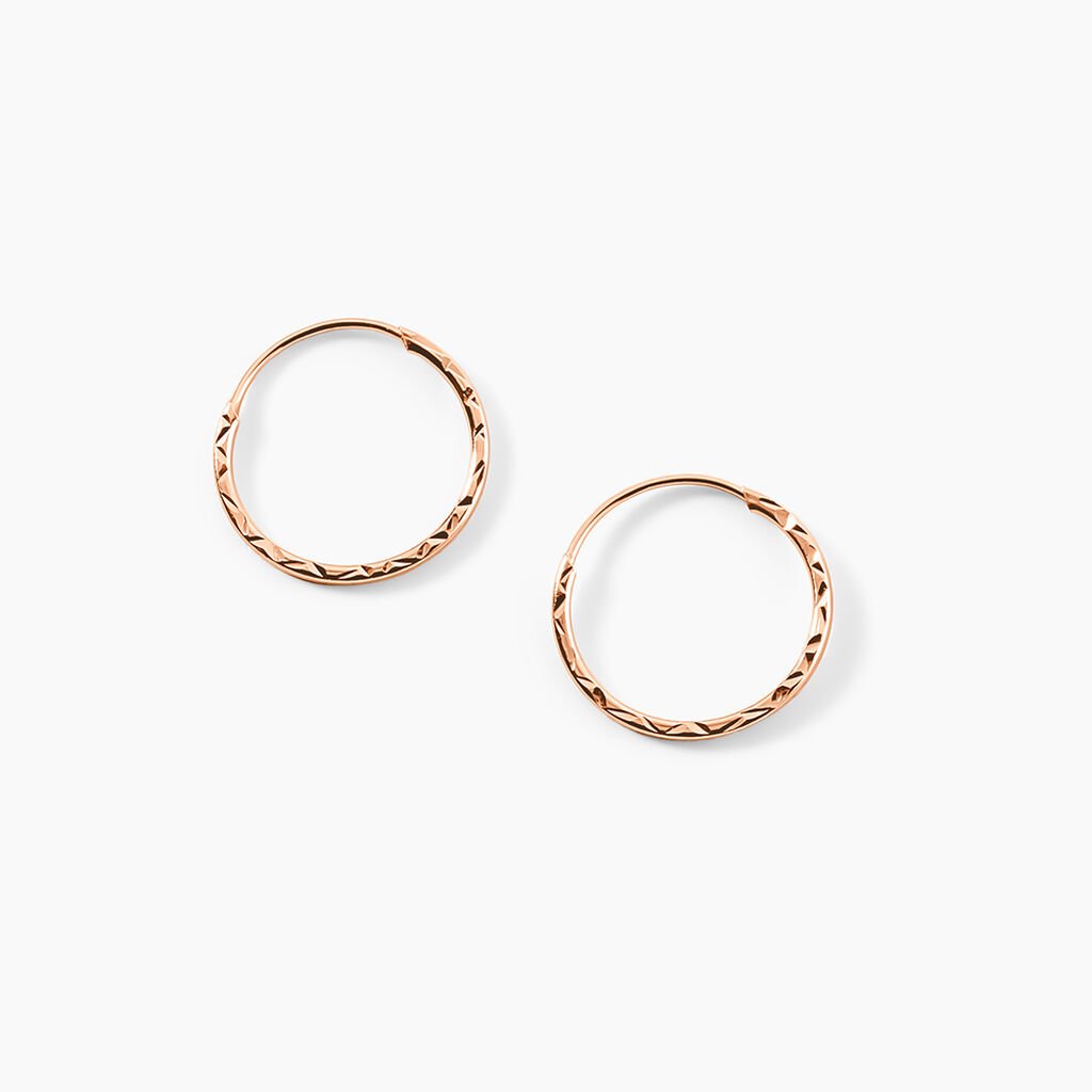 Créoles Valerina Or Rose - Boucles d'oreilles créoles Femme | Histoire d’Or