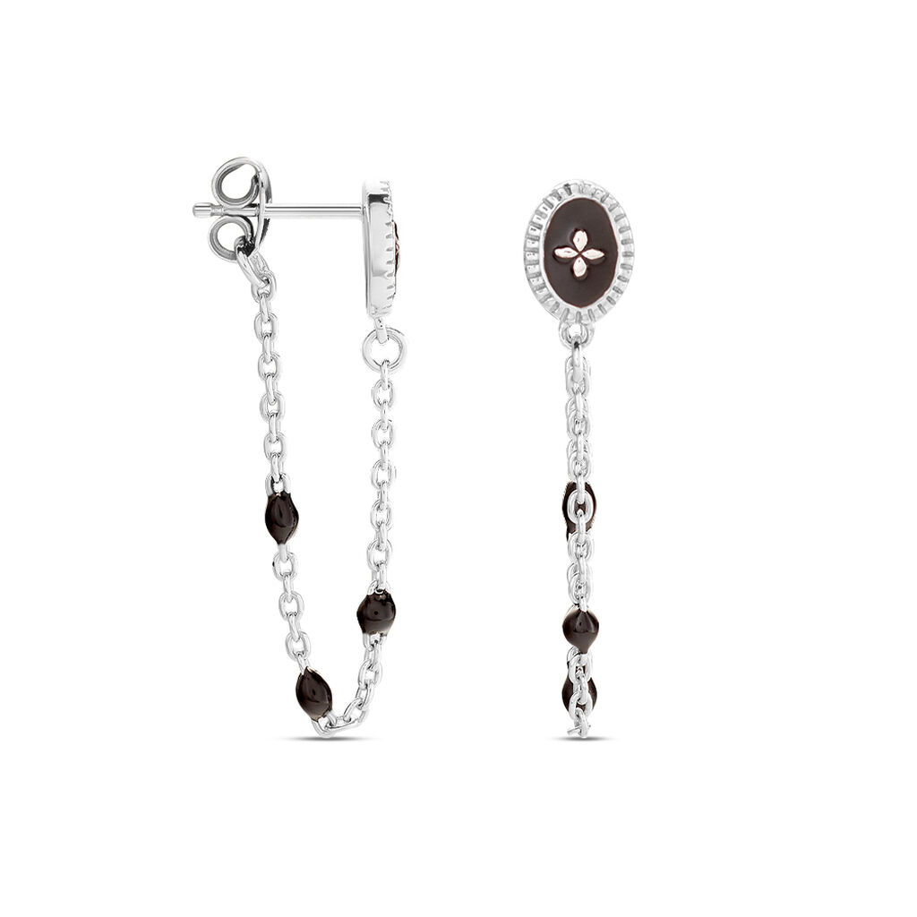 Boucles D'oreilles Pendantes Polka Argent Blanc - Boucles d'oreilles fantaisie Femme | Histoire d’Or