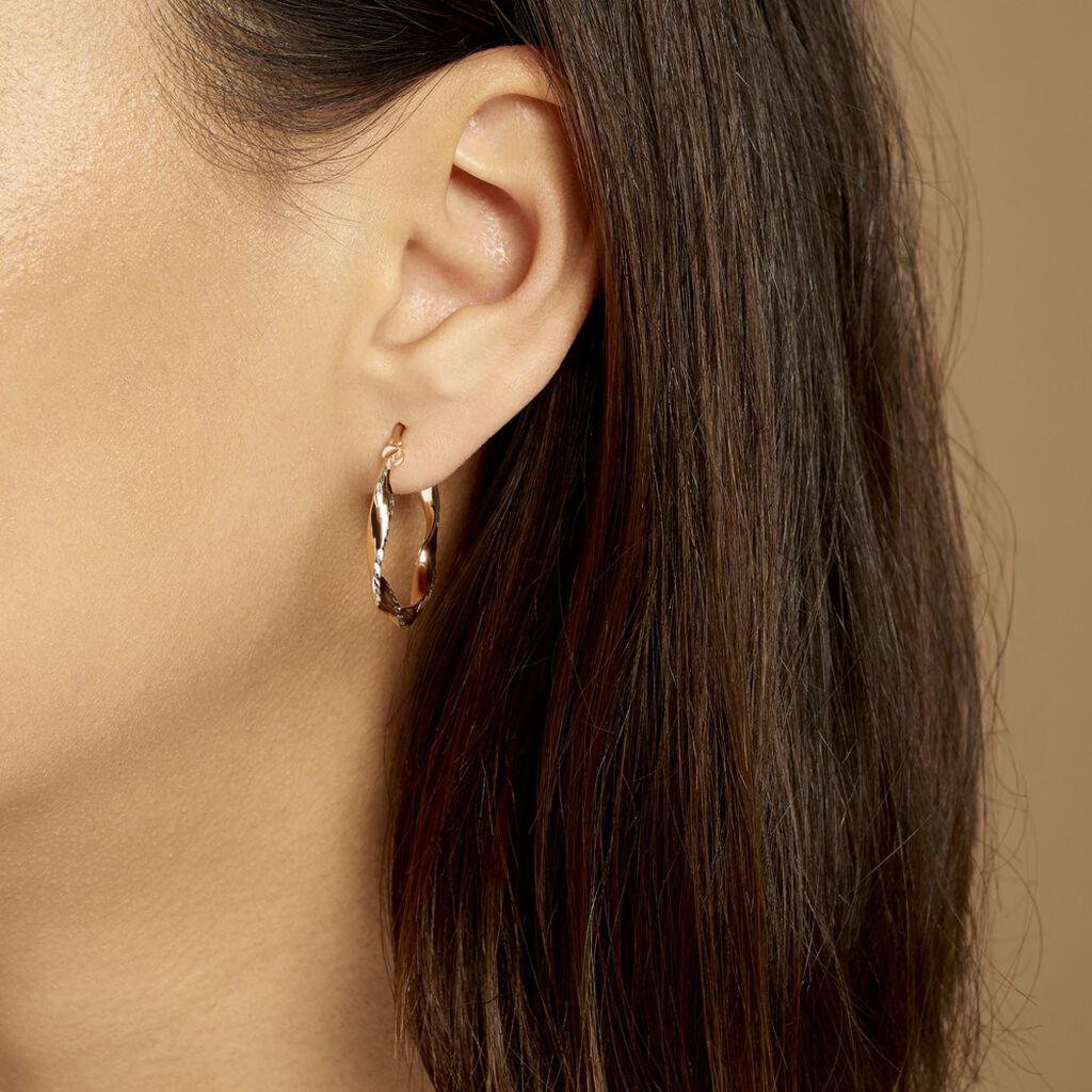 Créoles Argent Rose Alieno - Boucles d'oreilles créoles Femme | Histoire d’Or