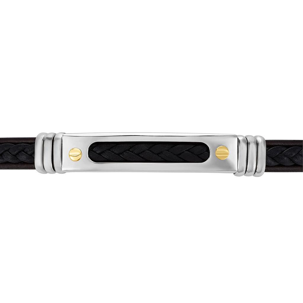Bracelet Jourdan Cuir Noir - Bracelets Homme | Histoire d’Or