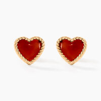 Boucles D'oreilles Puces Par Amour Plaque Or Jaune Agate