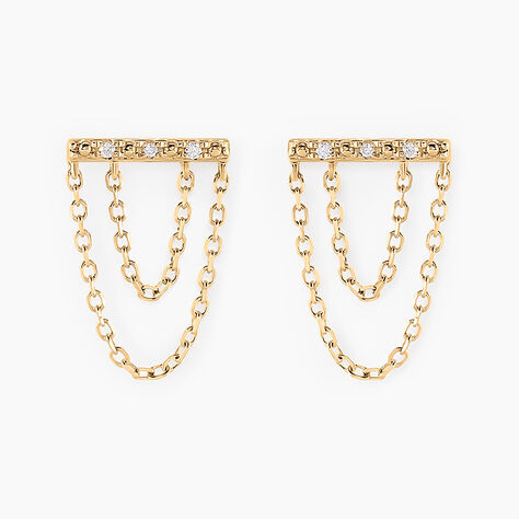 Boucles D'oreilles Puces Phile Or Jaune Diamant - Clous d'oreilles Femme | Histoire d&rsquo;Or
