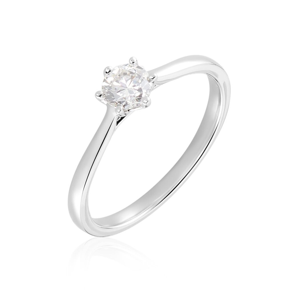 Bague Athena Platine Blanc Diamant - Bagues solitaires Femme | Histoire d’Or