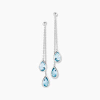Boucles D'oreilles Pendantes Carlyn Or Blanc Topaze