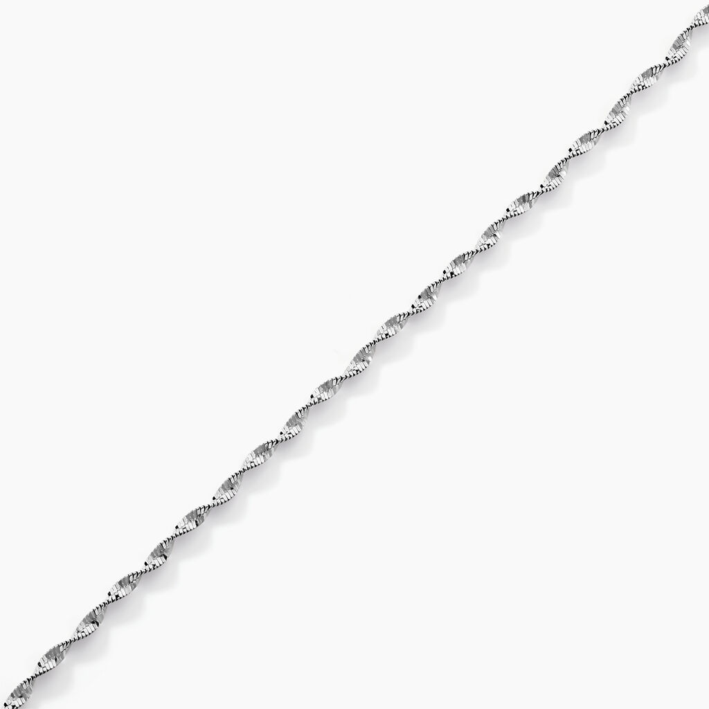 Bracelet Ciana Torsade Diamante Argent Blanc - Bracelets chaîne Femme | Histoire d’Or