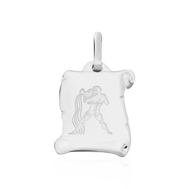 Pendentif Zodiaque Parchemin Argent Blanc Pendentif Zodiaque Parchemin Argent Blanc