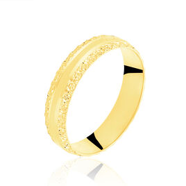 Alliance June 2 Rangs Diamantee Ruban Plat Or Jaune - Alliances Femme | Histoire d’Or