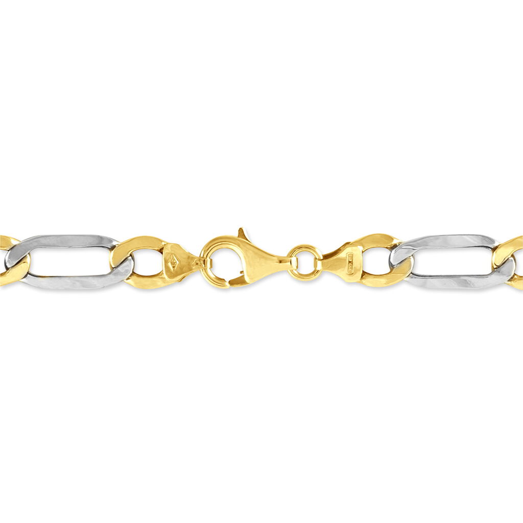 Bracelet Or Bicolore Maille Alternée - Bracelets chaîne Homme | Histoire d’Or