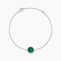 Bracelet Lunatique Argent Blanc Malachite Onyx
