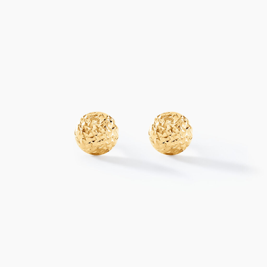 Boucles D'oreilles Puces Bernia Or Jaune - Clous d'oreilles Femme | Histoire d’Or