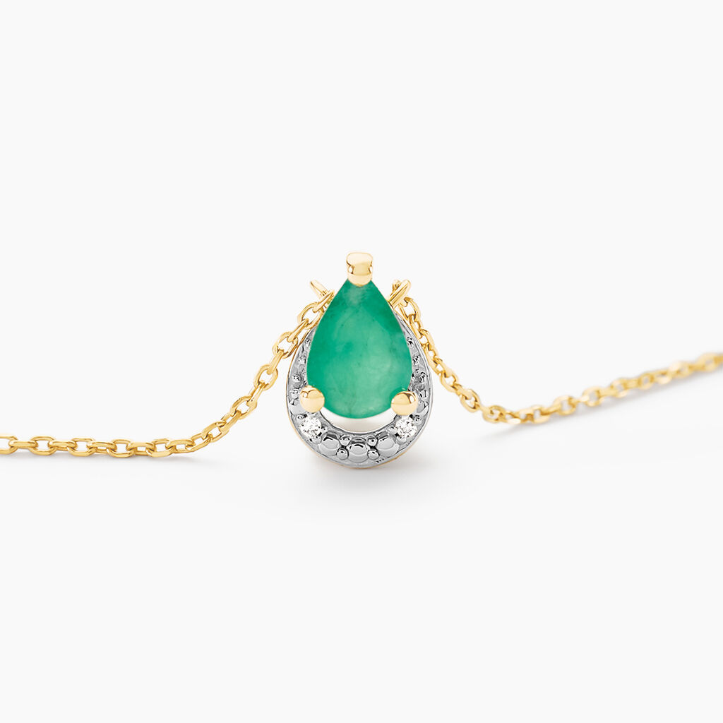 Collier Parry Or Jaune Emeraude Diamant -  Femme | Histoire d’Or
