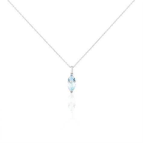 Collier Or Blanc Raquel Topaze - Colliers Femme | Histoire d&rsquo;Or