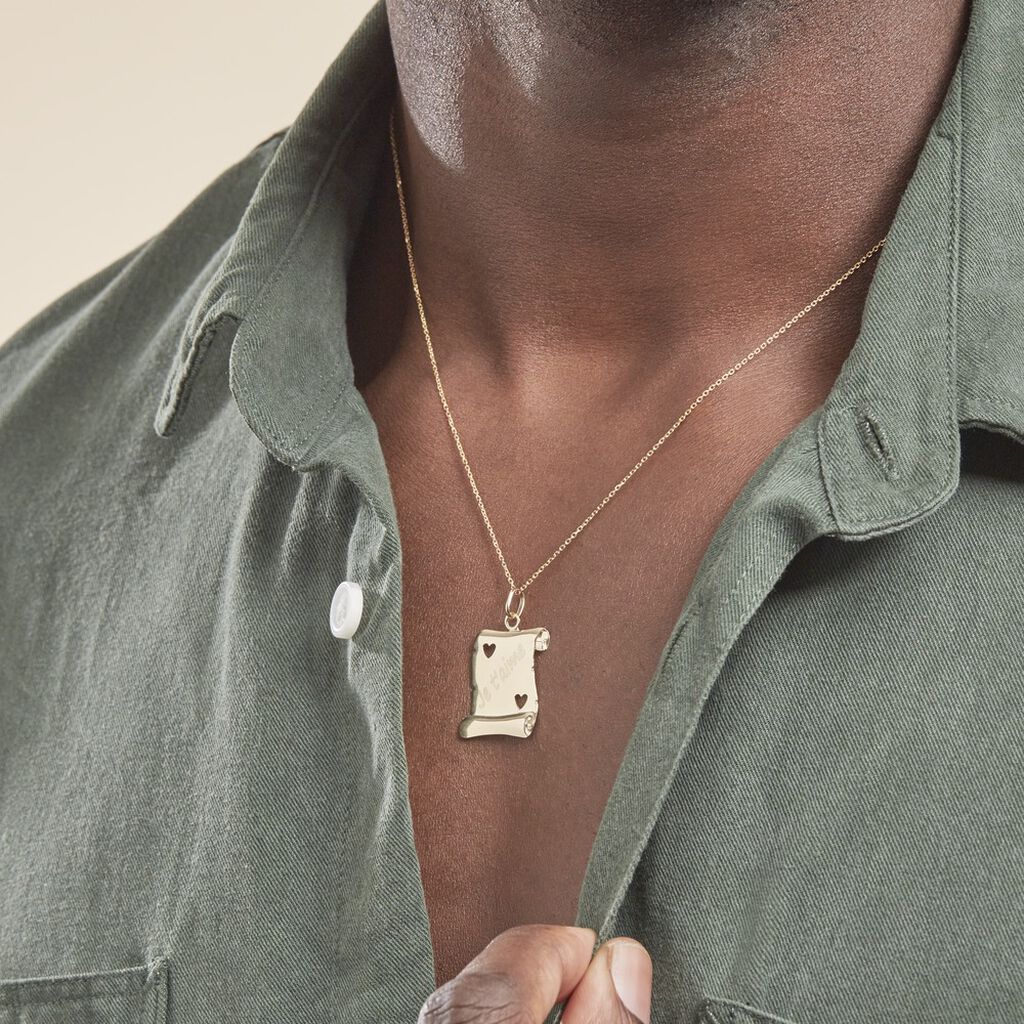 Pendentif Sirona Parchemin Message Or Jaune - Pendentifs Famille | Histoire d’Or