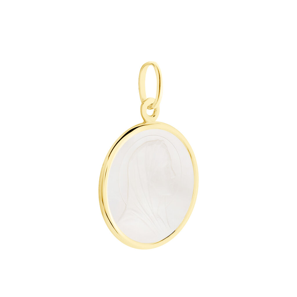 Pendentif Marie Or Jaune Nacre - Pendentifs Baptême Famille | Histoire d’Or