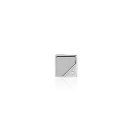 Boucle D'oreille Puce Unitaire Acier Blanc Tiago Diamant - Boucles d'oreilles fantaisie Homme | Histoire d’Or
