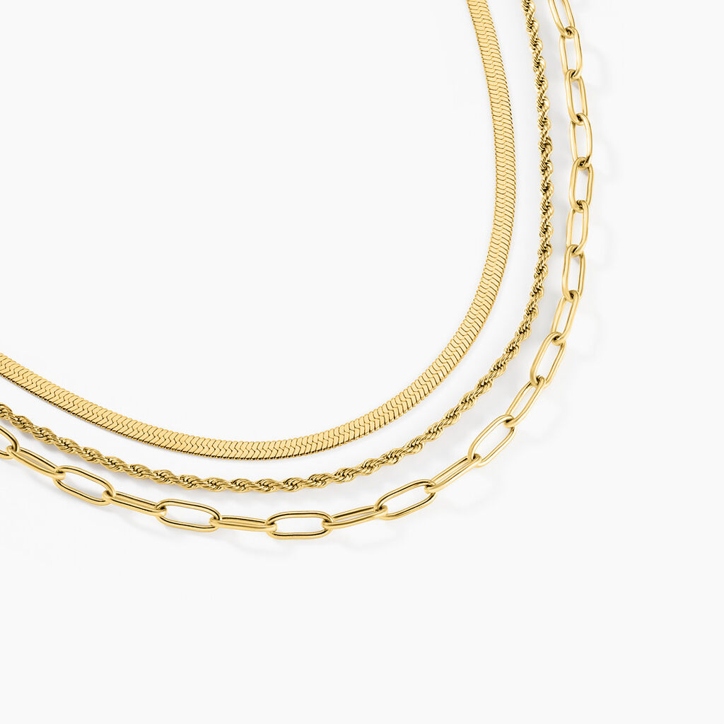 Collier Thika Acier Jaune - Colliers fantaisie Femme | Histoire d&rsquo;Or