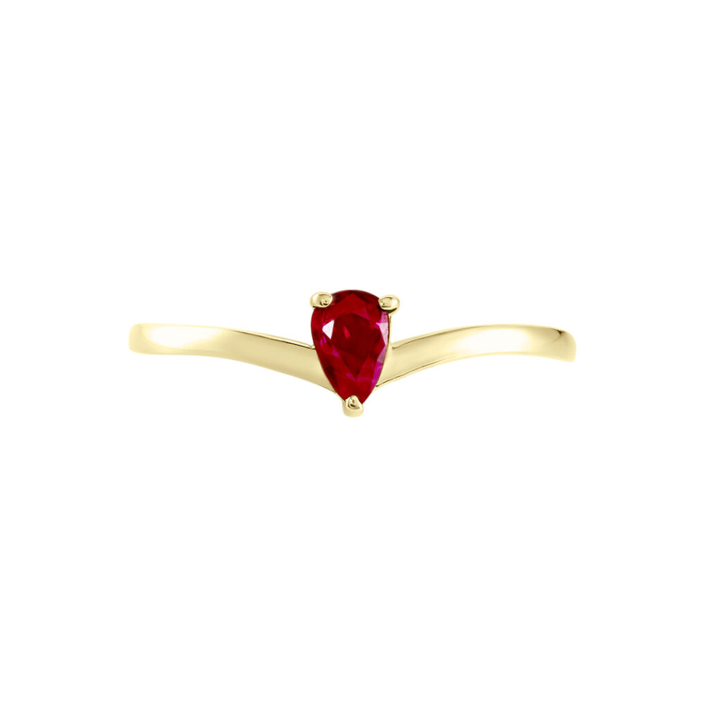 Bague Solitaire Goutte Or Jaune Rubis - Bagues solitaires Femme | Histoire d’Or