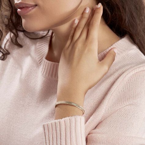 Bracelet Jonc Lilya Plaqué Or Jaune - Bracelets joncs Femme | Histoire d’Or