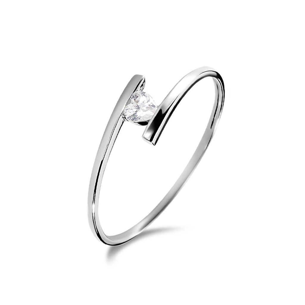 Bague Solitaire Moera Or Blanc Oxyde De Zirconium - Bagues solitaires Femme | Histoire d’Or