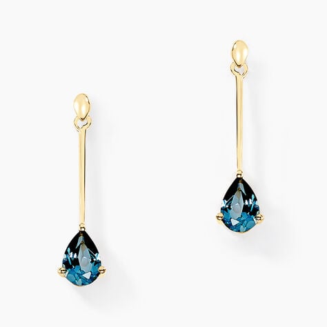 Boucles D'oreilles Pendantes Goutte Or Jaune Topaze - Boucles d'oreilles pendantes Femme | Histoire d’Or
