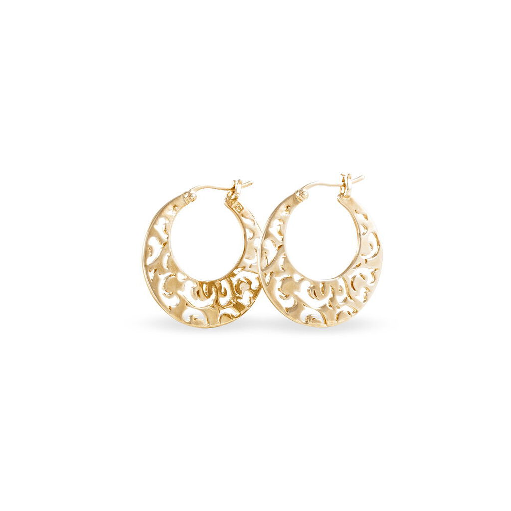 Créoles Tyfene Plaqué Or Jaune - Boucles d'oreilles créoles Femme | Histoire d’Or