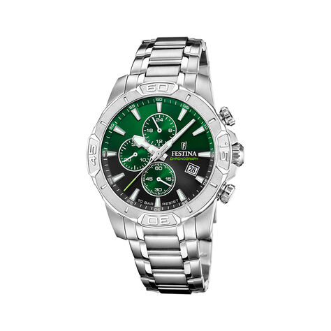 Montre Festina Timeless Chrono 45-3 Vert - Montres Homme | Histoire d&rsquo;Or