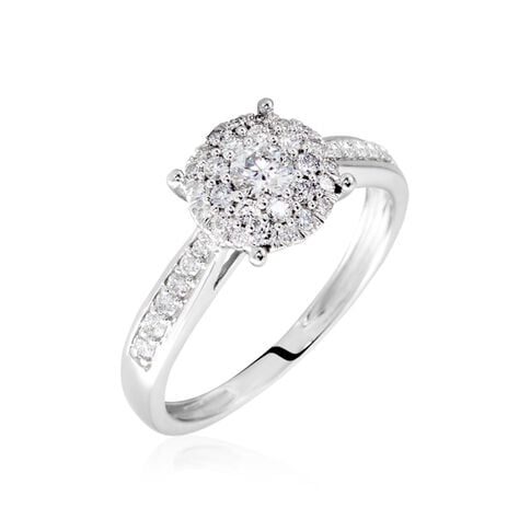 Bague Or Blanc  Shirlene Diamant Synthetique - Bagues solitaires Femme | Histoire d&rsquo;Or