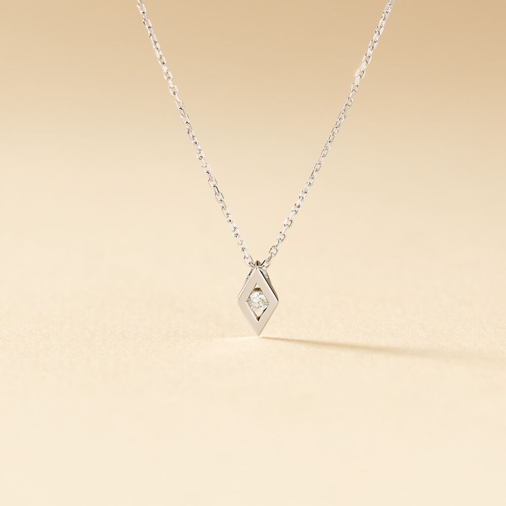 Collier Eirena Or Blanc Diamant - Colliers Femme | Histoire d’Or