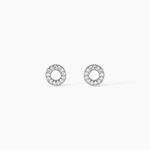 Boucles D'oreilles Puces Argent Blanc Eujen Oxydes De Zirconium - Boucles d'oreilles fantaisie Femme | Histoire d&rsquo;Or