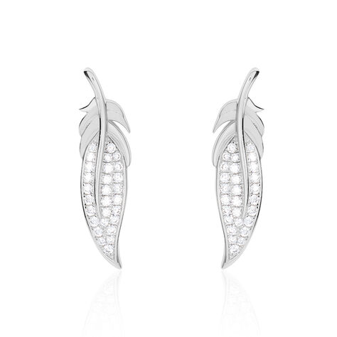 Boucles D'oreilles Pendantes Angeline Argent Blanc Oxyde De Zirconium - Boucles d'oreilles fantaisie Femme | Histoire d’Or