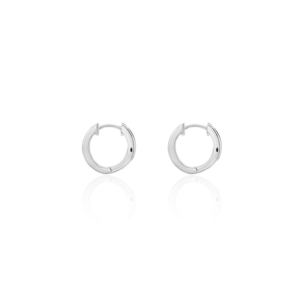 Boucles D'oreilles Celimene Rondes Argent Blanc Oxyde De Zirconium - Boucles d'oreilles créoles Femme | Histoire d’Or