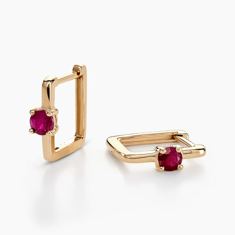 Créoles Harmonie Or Jaune Rubis - Boucles d'oreilles créoles Femme | Histoire d’Or