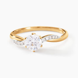 Bague Filipa Or Bicolore Oxyde De Zirconium - Bagues solitaires Femme | Histoire d’Or