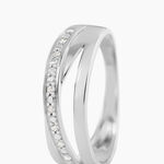 Bague Croisee Or Blanc Diamant - Bagues avec pierre Femme | Histoire d&rsquo;Or