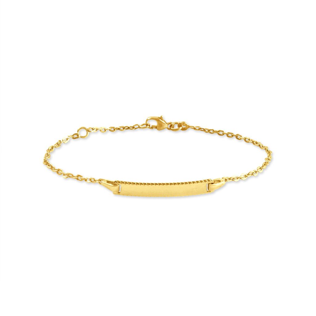 Bracelet Identit&eacute; Gaspardine Maille For&ccedil;at Or Jaune - Bracelets Communion Enfant | Histoire d&rsquo;Or