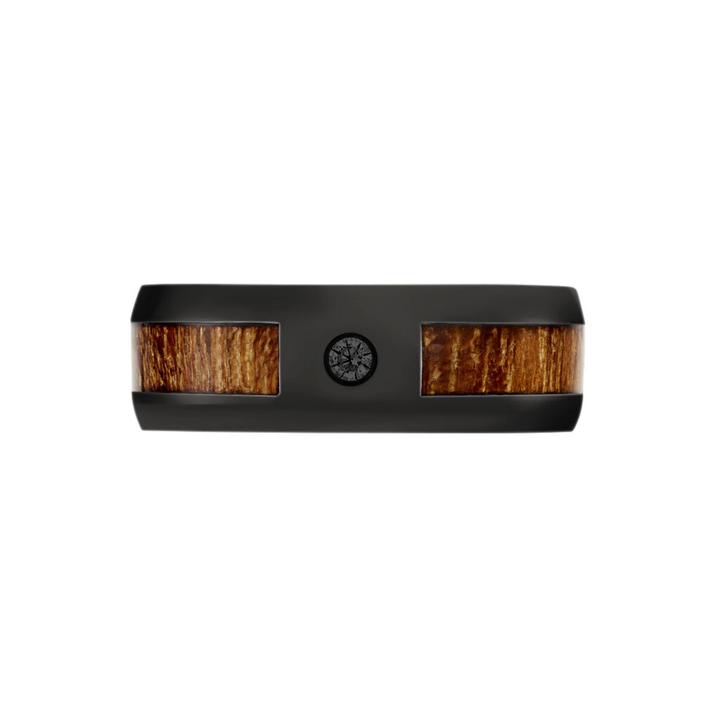 Bague Acier Noir Isidorius Oxyde De Zirconium Noir - Bagues avec pierre Homme | Histoire d’Or