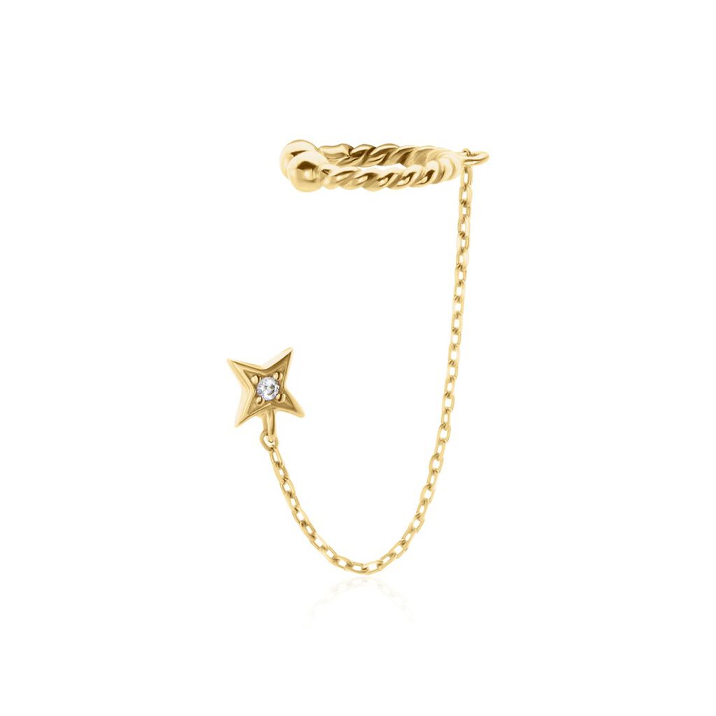 Bijou D’oreille Unitaire Plaqué Or Sweyn Oxyde De Zirconium